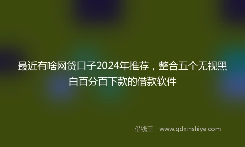 最近有啥网贷口子2024年推荐，整合五个无视黑白百分百下款的借款软件
