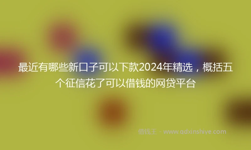 最近有哪些新口子可以下款2024年精选，概括五个征信花了可以借钱的网贷平台