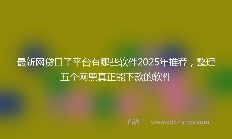最新网贷口子平台有哪些软件2025年推荐，整理五个网黑真正能下款的软件
