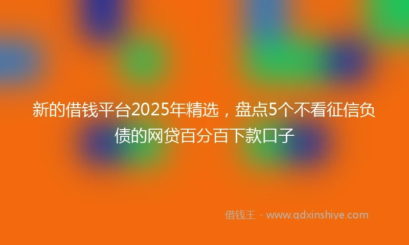 新的借钱平台2025年精选，盘点5个不看征信负债的网贷百分百下款口子