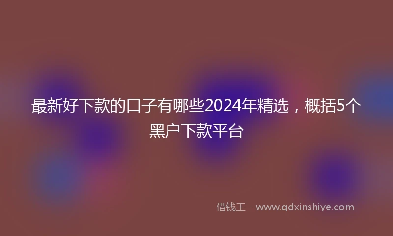 最新好下款的口子有哪些2024年精选，概括5个黑户下款平台