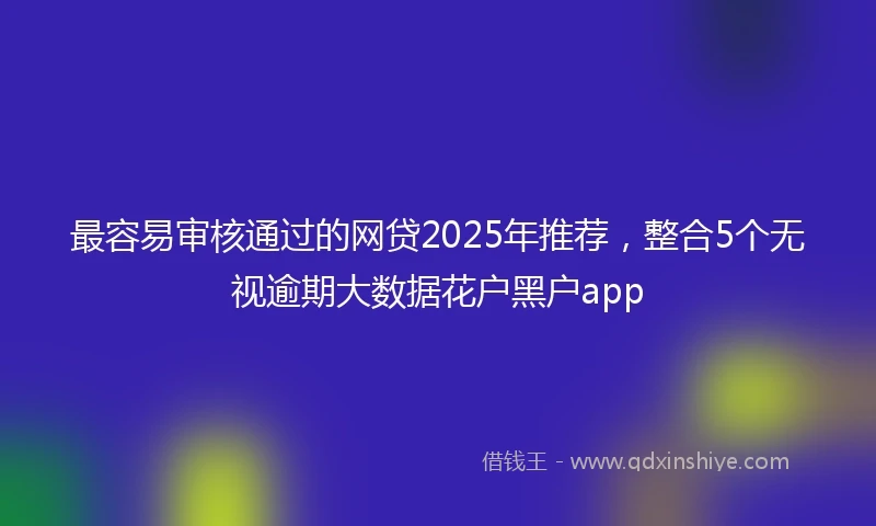 最容易审核通过的网贷2025年推荐，整合5个无视逾期大数据花户黑户app