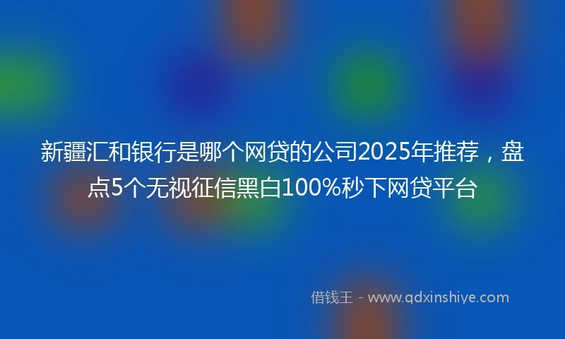新疆汇和银行是哪个网贷的公司2025年推荐，盘点5个无视征信黑白100%秒下网贷平台