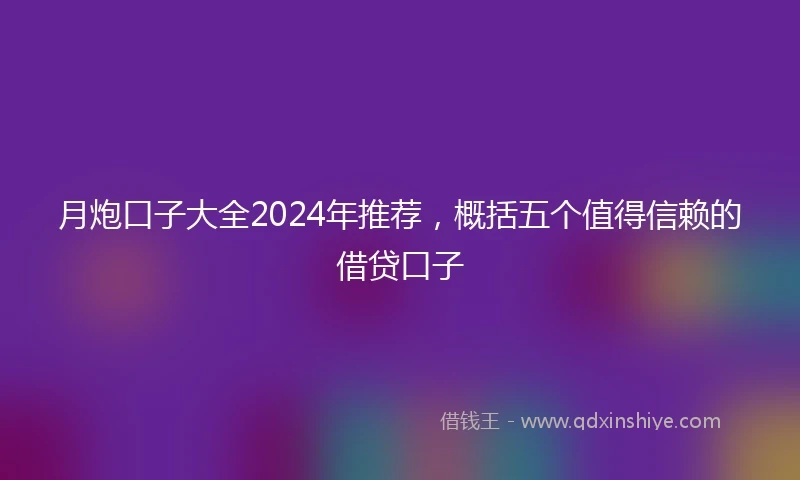 月炮口子大全2024年推荐，概括五个值得信赖的借贷口子