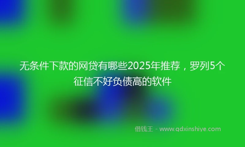 无条件下款的网贷有哪些2025年推荐，罗列5个征信不好负债高的软件