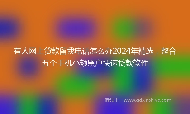 有人网上贷款留我电话怎么办2024年精选，整合五个手机小额黑户快速贷款软件