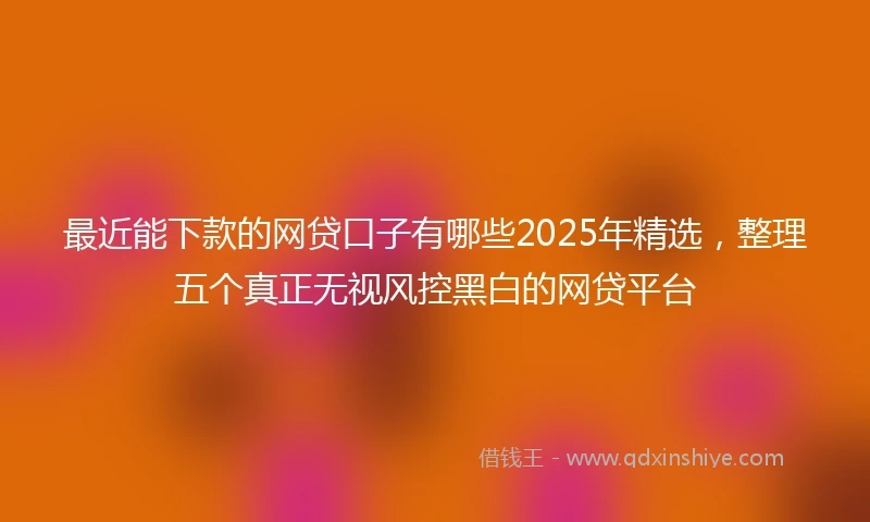 最近能下款的网贷口子有哪些2025年精选，整理五个真正无视风控黑白的网贷平台