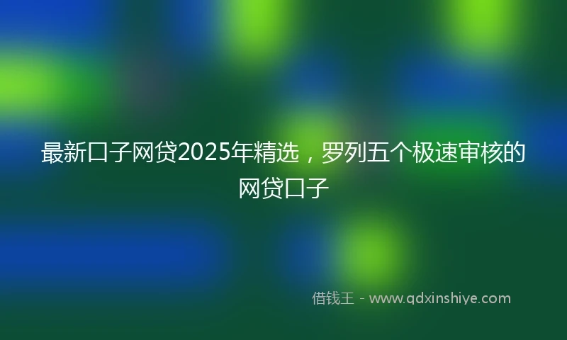 最新口子网贷2025年精选，罗列五个极速审核的网贷口子