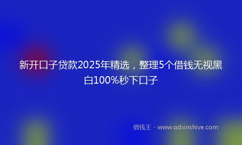 新开口子贷款2025年精选，整理5个借钱无视黑白100%秒下口子