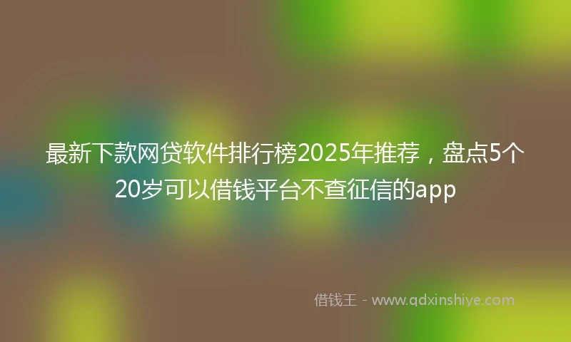 最新下款网贷软件排行榜2025年推荐，盘点5个20岁可以借钱平台不查征信的app