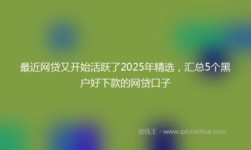 最近网贷又开始活跃了2025年精选，汇总5个黑户好下款的网贷口子