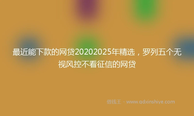 最近能下款的网贷20202025年精选，罗列五个无视风控不看征信的网贷