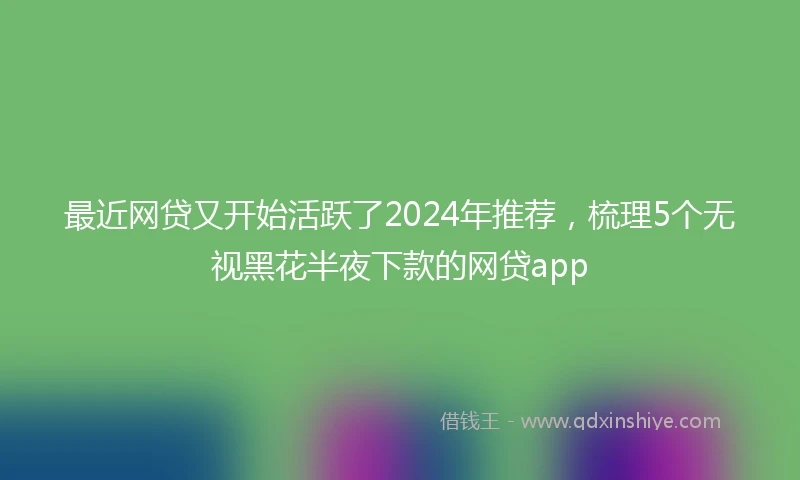 最近网贷又开始活跃了2024年推荐，梳理5个无视黑花半夜下款的网贷app