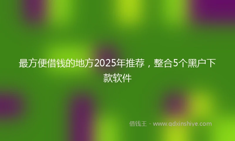 最方便借钱的地方2025年推荐，整合5个黑户下款软件