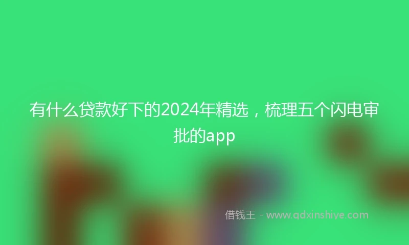 有什么贷款好下的2024年精选，梳理五个闪电审批的app