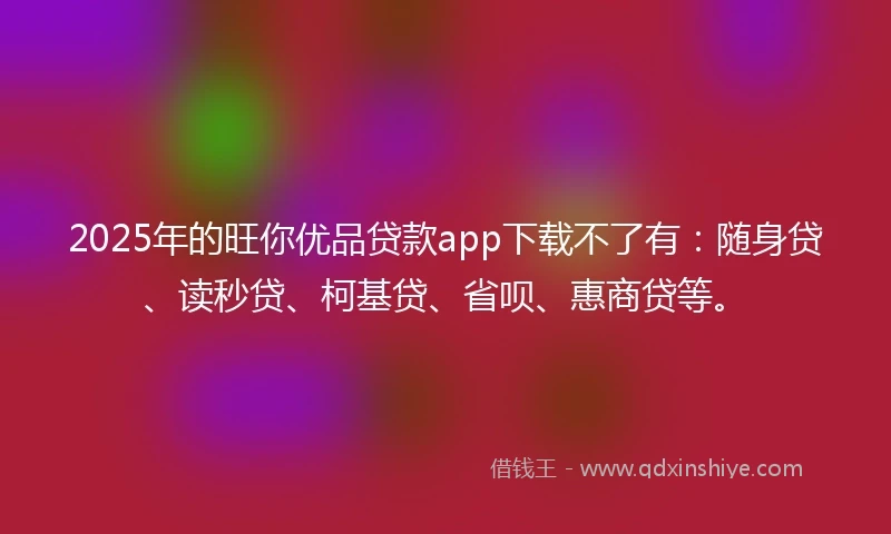 2025年的旺你优品贷款app下载不了有：随身贷、读秒贷、柯基贷、省呗、惠商贷等。