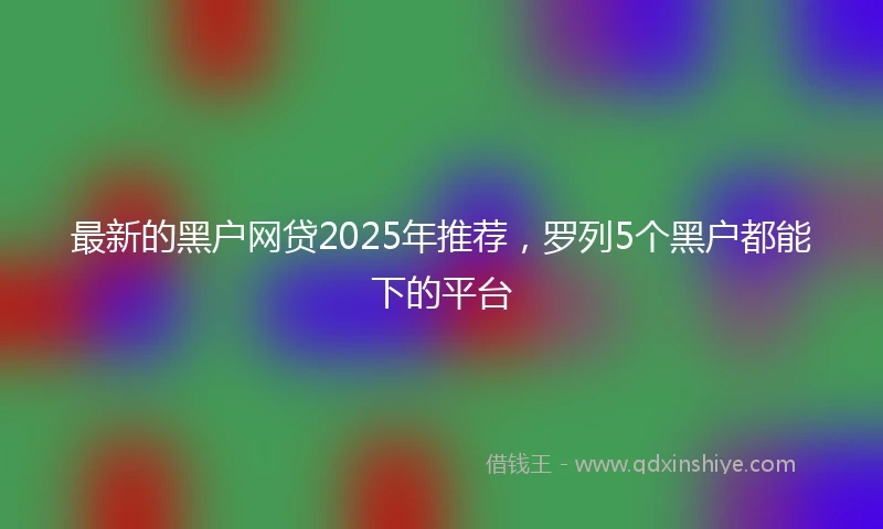 最新的黑户网贷2025年推荐，罗列5个黑户都能下的平台