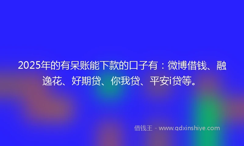 2025年的有呆账能下款的口子有：微博借钱、融逸花、好期贷、你我贷、平安i贷等。