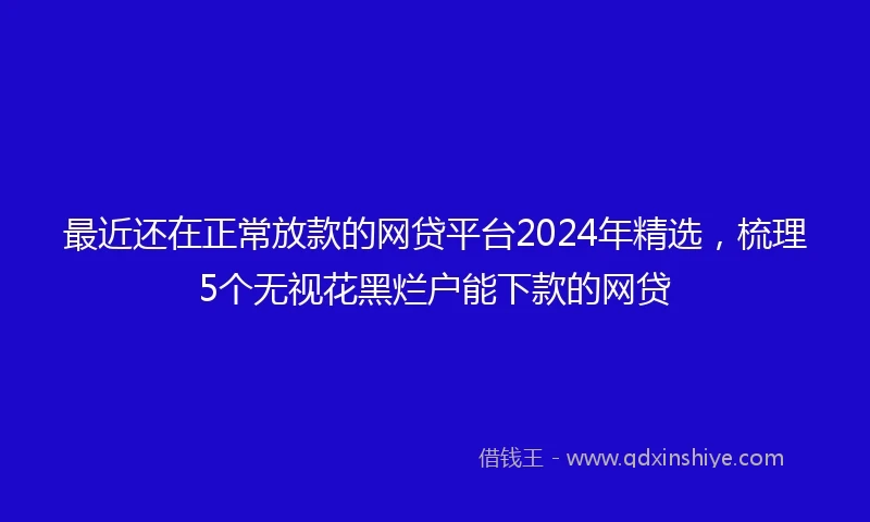 最近还在正常放款的网贷平台2024年精选，梳理5个无视花黑烂户能下款的网贷