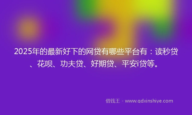 2025年的最新好下的网贷有哪些平台有：读秒贷、花呗、功夫贷、好期贷、平安i贷等。