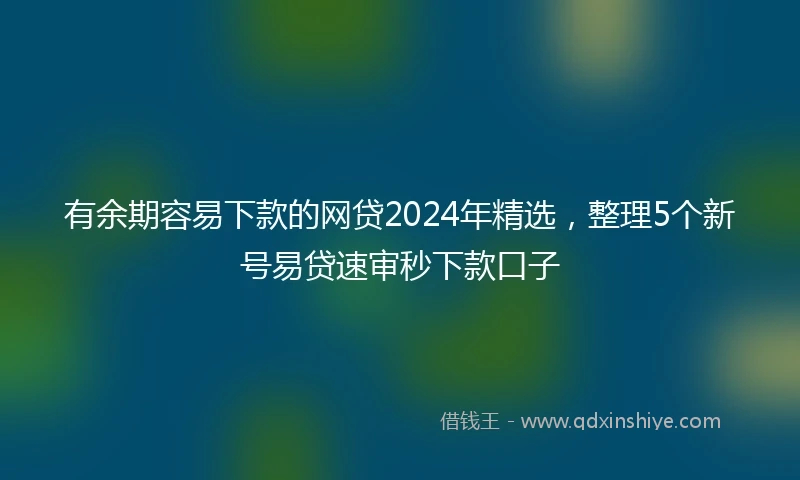 有余期容易下款的网贷2024年精选，整理5个新号易贷速审秒下款口子