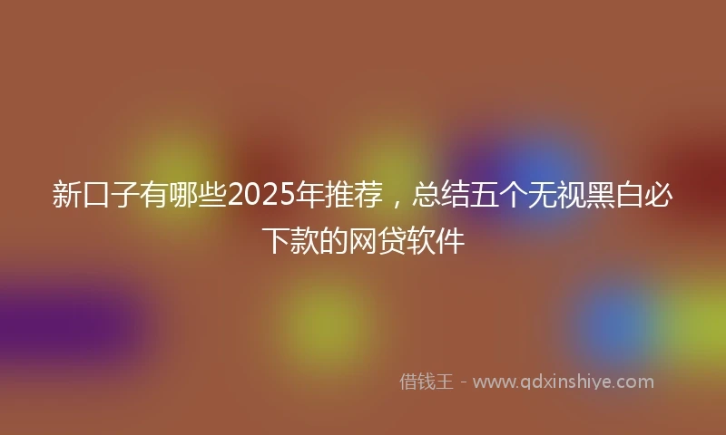 新口子有哪些2025年推荐，总结五个无视黑白必下款的网贷软件