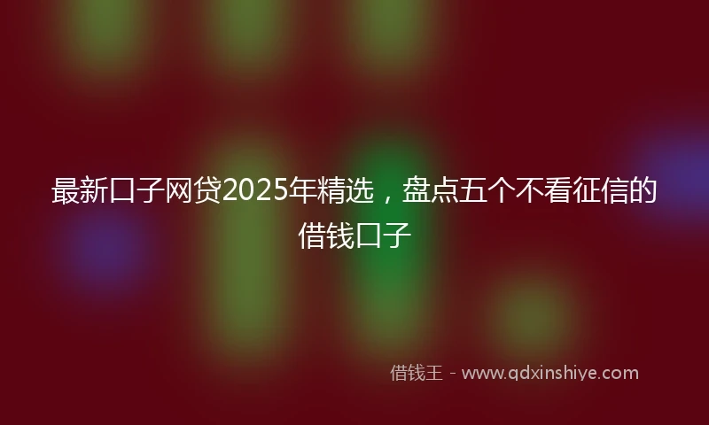 最新口子网贷2025年精选，盘点五个不看征信的借钱口子
