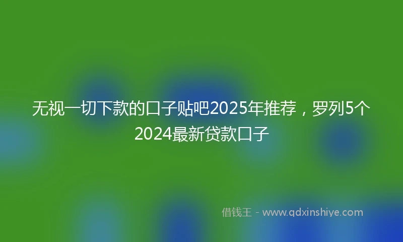 无视一切下款的口子贴吧2025年推荐，罗列5个2024最新贷款口子