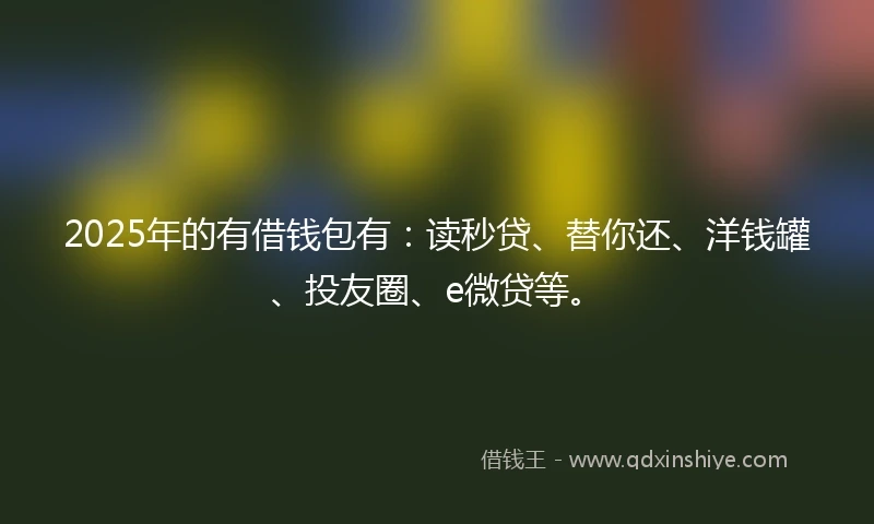2025年的有借钱包有：读秒贷、替你还、洋钱罐、投友圈、e微贷等。