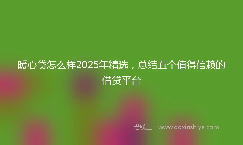 暖心贷怎么样2025年精选，总结五个值得信赖的借贷平台