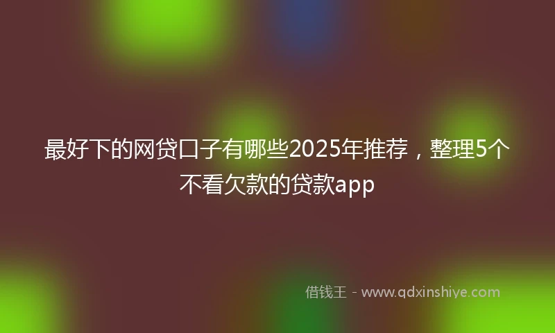 最好下的网贷口子有哪些2025年推荐，整理5个不看欠款的贷款app