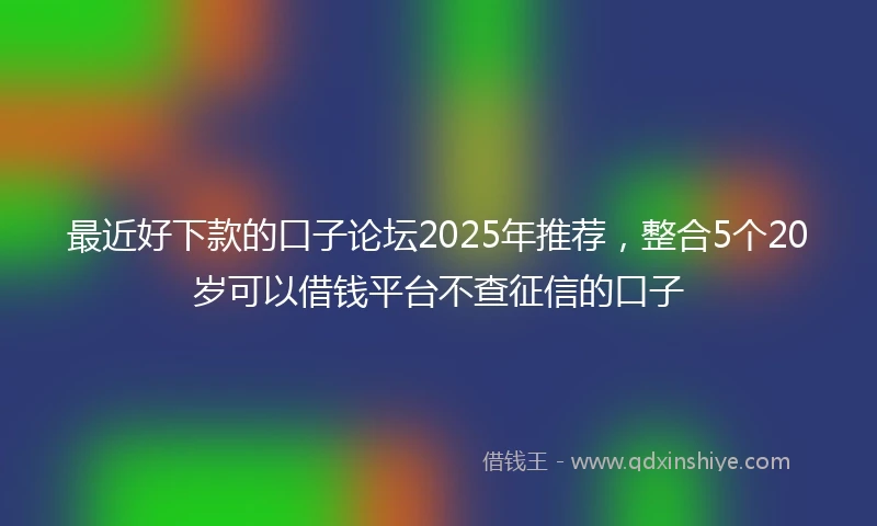 最近好下款的口子论坛2025年推荐，整合5个20岁可以借钱平台不查征信的口子