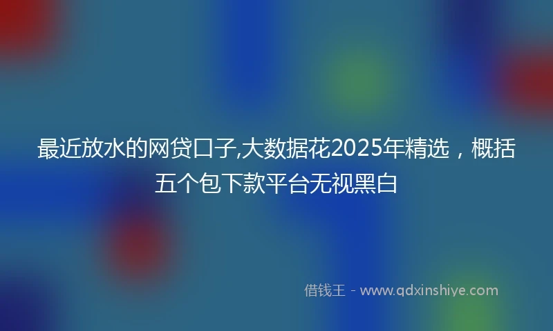 最近放水的网贷口子,大数据花2025年精选，概括五个包下款平台无视黑白