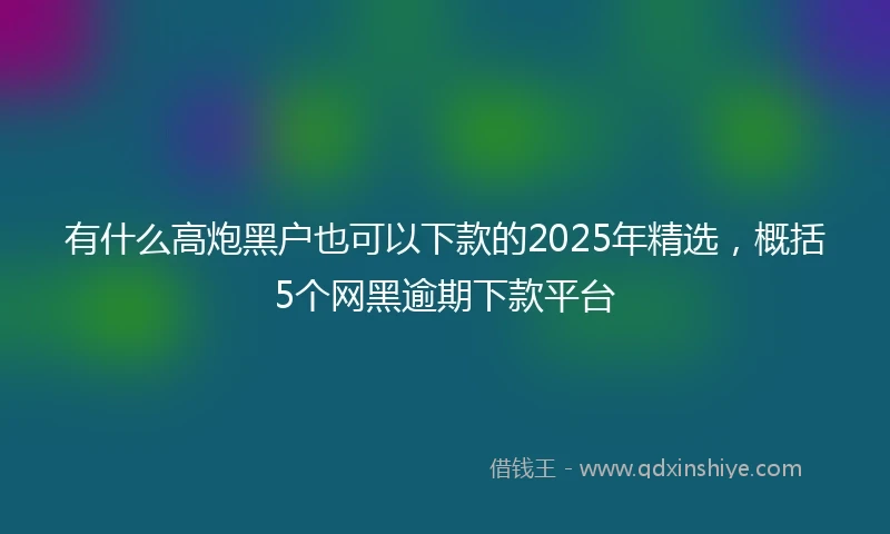 有什么高炮黑户也可以下款的2025年精选，概括5个网黑逾期下款平台
