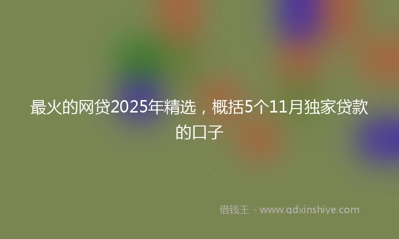 最火的网贷2025年精选，概括5个11月独家贷款的口子