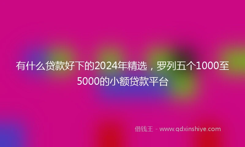 有什么贷款好下的2024年精选，罗列五个1000至5000的小额贷款平台