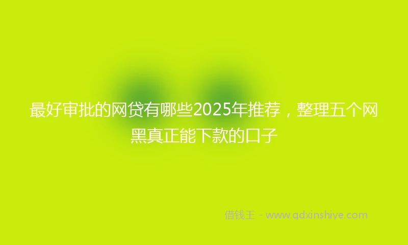 最好审批的网贷有哪些2025年推荐，整理五个网黑真正能下款的口子