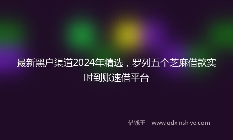 最新黑户渠道2024年精选，罗列五个芝麻借款实时到账速借平台