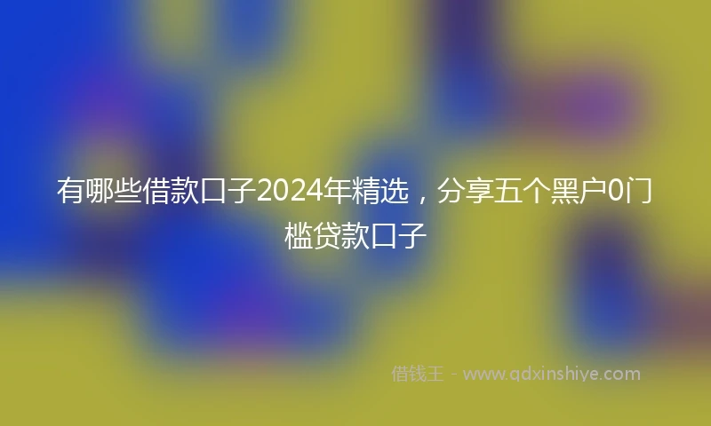 有哪些借款口子2024年精选，分享五个黑户0门槛贷款口子