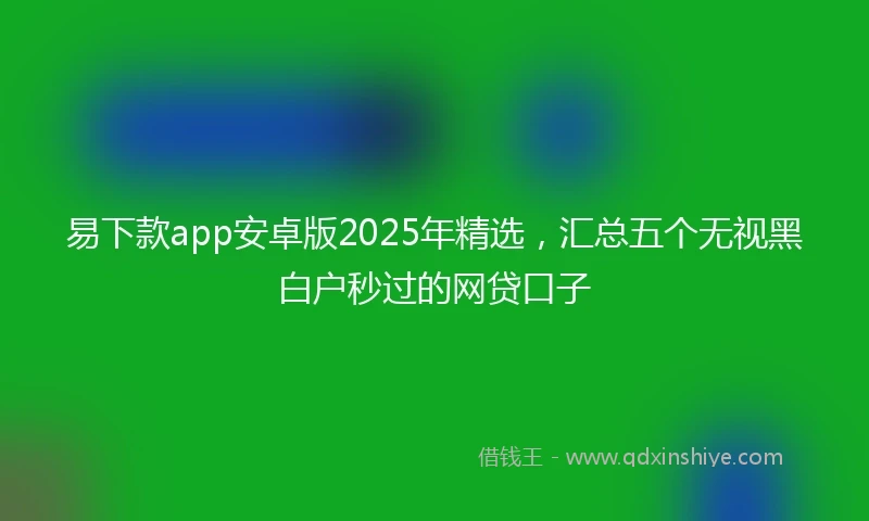 易下款app安卓版2025年精选，汇总五个无视黑白户秒过的网贷口子