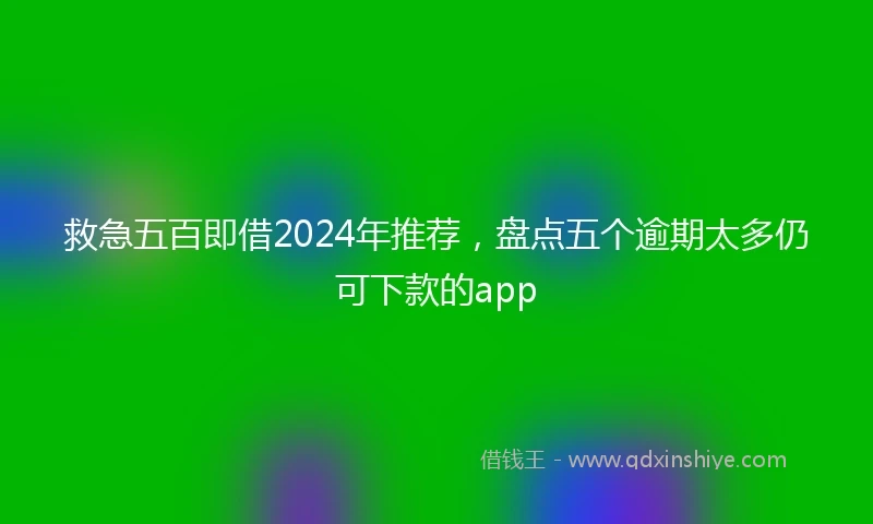 救急五百即借2024年推荐，盘点五个逾期太多仍可下款的app