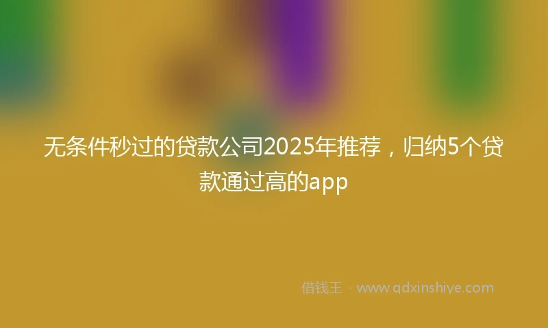 无条件秒过的贷款公司2025年推荐，归纳5个贷款通过高的app