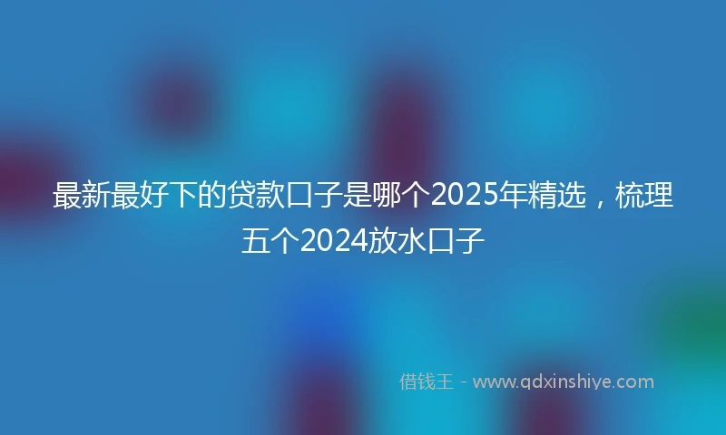 最新最好下的贷款口子是哪个2025年精选，梳理五个2024放水口子
