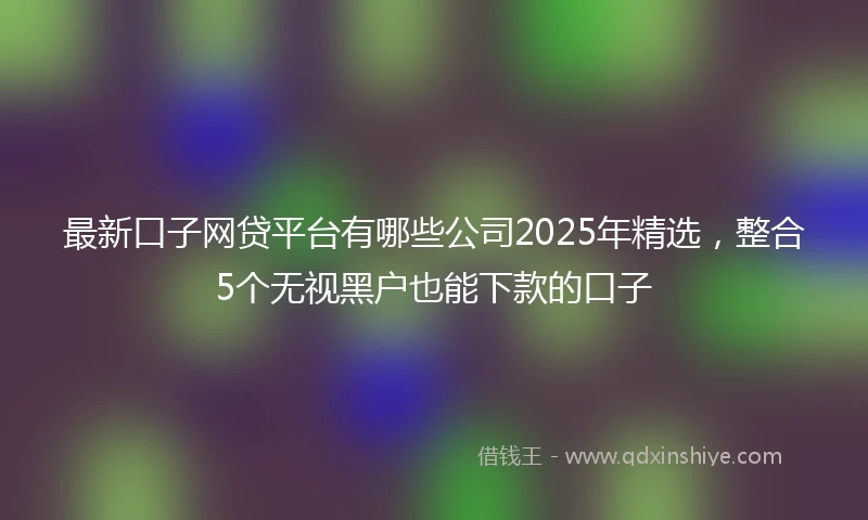 最新口子网贷平台有哪些公司2025年精选，整合5个无视黑户也能下款的口子