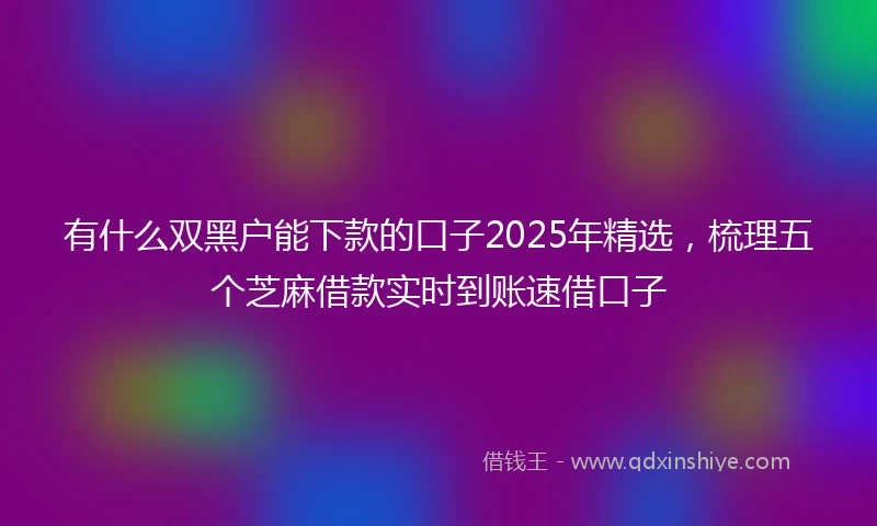 有什么双黑户能下款的口子2025年精选，梳理五个芝麻借款实时到账速借口子