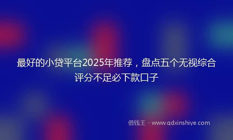 最好的小贷平台2025年推荐，盘点五个无视综合评分不足必下款口子