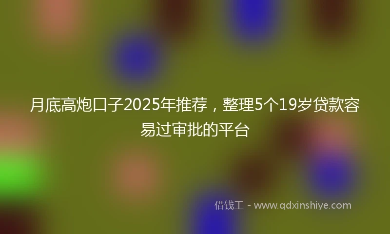 月底高炮口子2025年推荐,整理5个19岁贷款容易过审批的平台