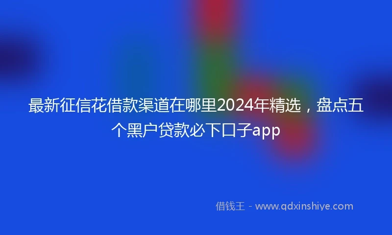 最新征信花借款渠道在哪里2024年精选，盘点五个黑户贷款必下口子app