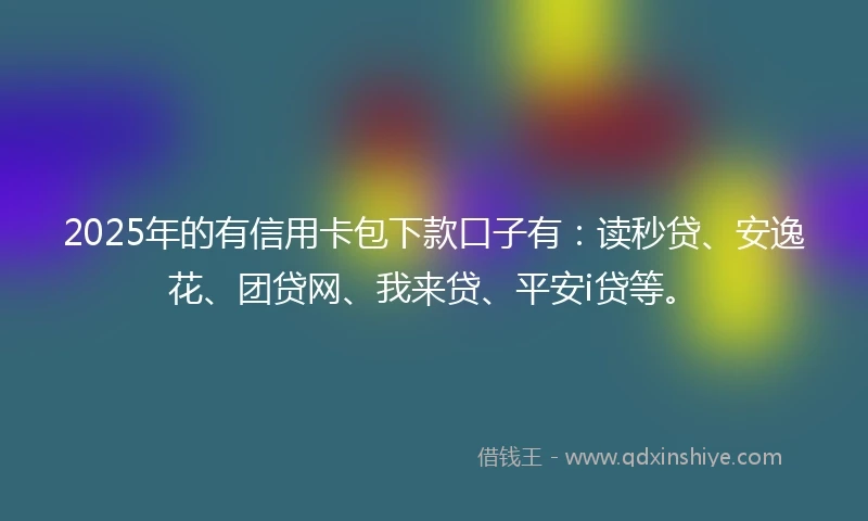 2025年的有信用卡包下款口子有：读秒贷、安逸花、团贷网、我来贷、平安i贷等。