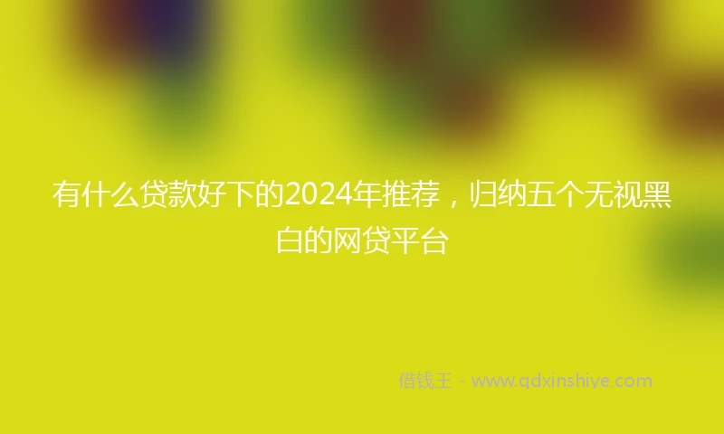 有什么贷款好下的2024年推荐，归纳五个无视黑白的网贷平台